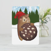 クッキーベアホリデイベーキング自家製バイクリスマス シーズンカード (スタンド正面)