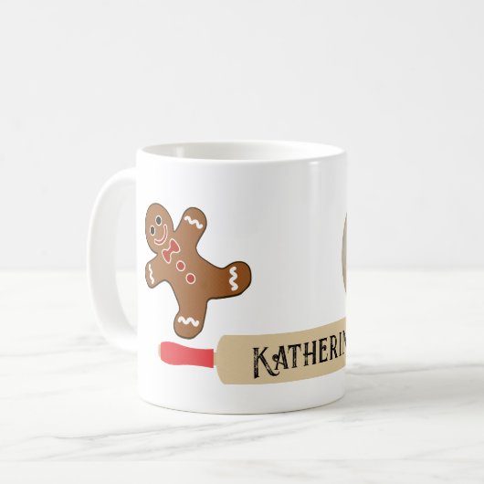 クッキーベイカーマグジンガーブレッド切り出しマンクリスマス コーヒーマグカップ (正面左)