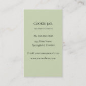 クッキーベーカリー水カラーミントグリーン名刺 名刺 (裏面)