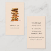 クッキーベーカリー水彩桃の名刺 名刺 (正面/裏面)