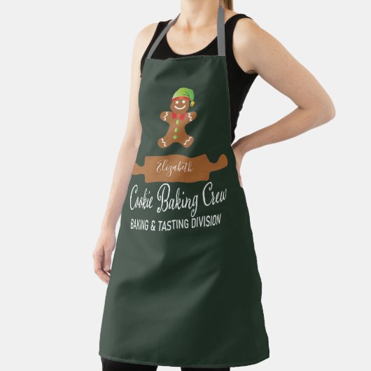 クッキーベーキングクおもしろいルーグリーンクリスマス エプロン (インサイチュ)