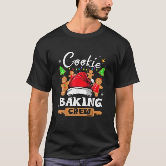 クッキーベーキングクルーおもしろいクリスマス Tシャツ (正面)