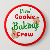 クッキーベーキングクルーおもしろいホリデイ料理カスタム 缶バッジ (正面)