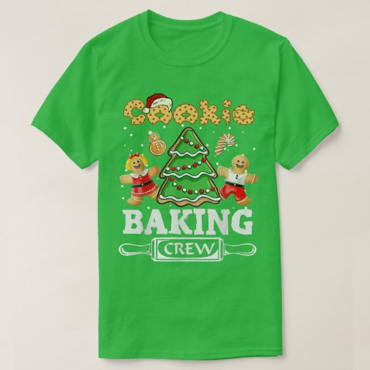 クッキーベーキングクルーのクリスマスサンタマッチングファミリー Tシャツ (デザイン正面)