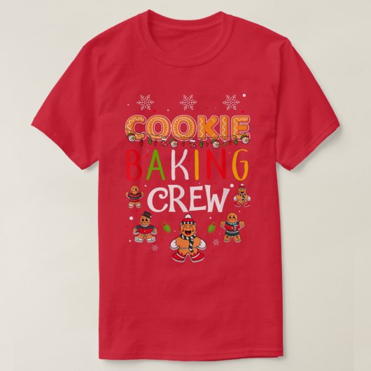 クッキーベーキングクルーのクリスマスジンジャーブレッドマッチング Tシャツ (デザイン正面)