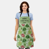 クッキーベーキングクルーのクリスマスパターンカスタム エプロン (着用した状態)