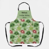 クッキーベーキングクルーのクリスマスパターンカスタム エプロン (正面)