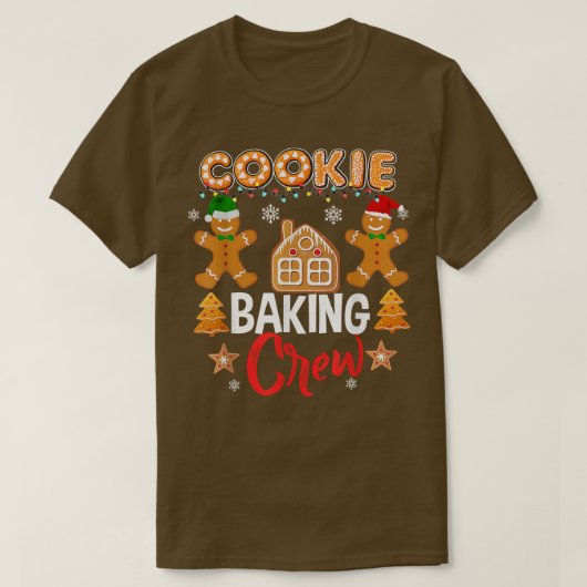 クッキーベーキングクルークリスマスサンタファミリージンガーバー Tシャツ (デザイン正面)