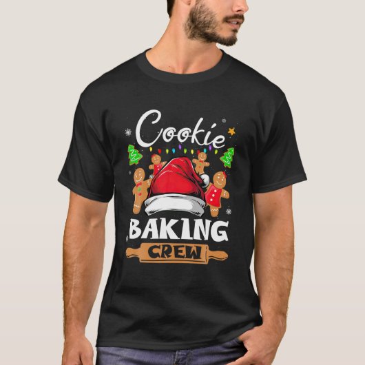 クッキーベーキングクルークリスマスサンタファミリージンガーバー Tシャツ (正面)