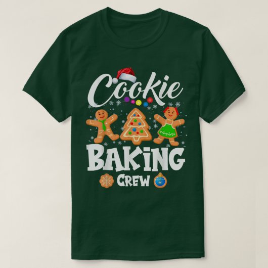 クッキーベーキングクルークリスマスサンタファミリージンガーバー Tシャツ (デザイン正面)