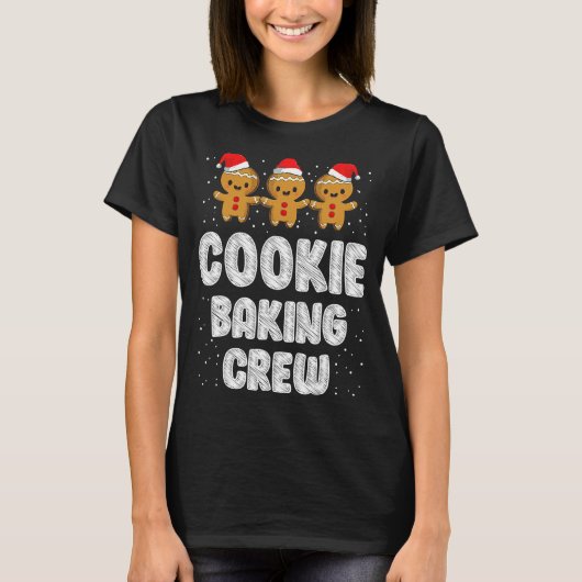 クッキーベーキングクルー家族クリスマスジンジャーブレッド Tシャツ (正面)