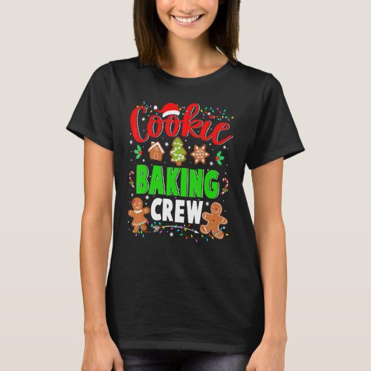 クッキーベーキングクルーChristmas Gingerbread Santa Fam Tシャツ (正面)