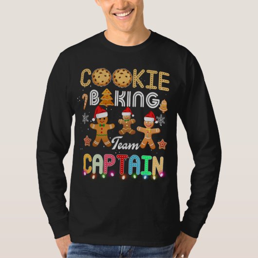 クッキーベーキングチームキャプテンクリスマスベーカーズジンジャー Tシャツ (正面)