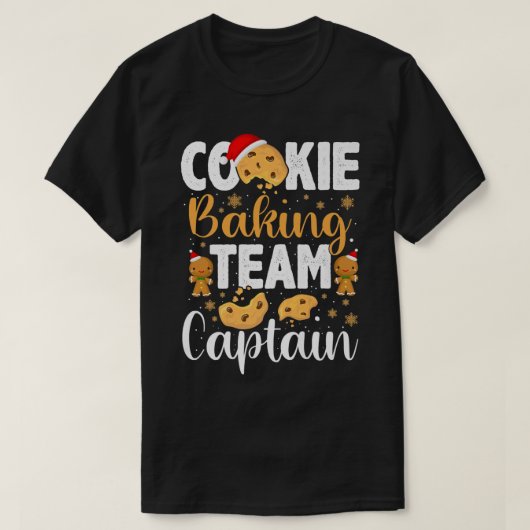 クッキーベーキングチームキャプテンジンジャーブレッドクリスマス Tシャツ (デザイン正面)