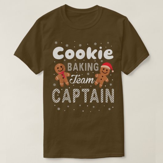クッキーベーキングチームキャプテンジンジャーブレッドクリスマスC Tシャツ (デザイン正面)