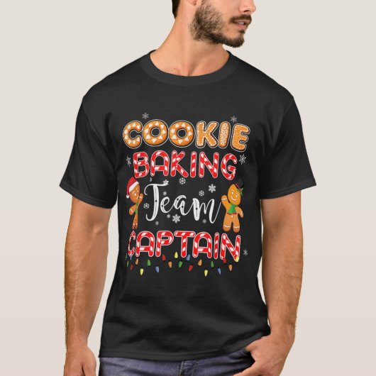 クッキーベーキングチームキャプテンジンジャーブレッドクリスマスF Tシャツ (正面)