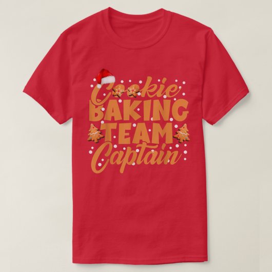 クッキーベーキングチームキャプテンジンジャーブレッドクリスマスF Tシャツ (デザイン正面)