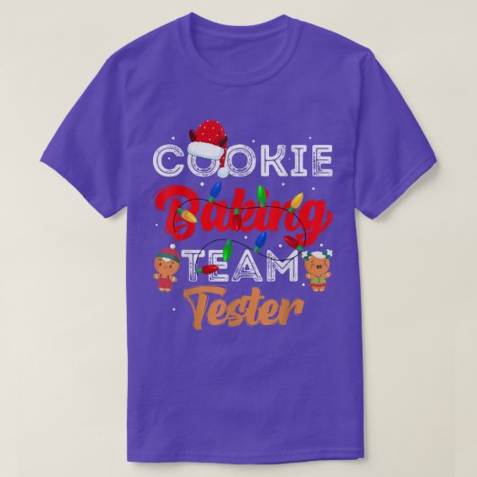 クッキーベーキングチームテスターかわいいジンジャーブレッメリードC Tシャツ (デザイン正面)