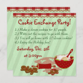 クッキーホリデーパーティー 招待状 (正面/裏面)