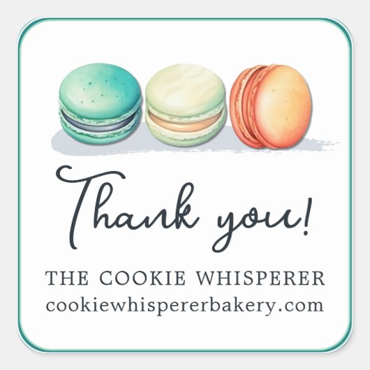 クッキーホームベーカリーありがとう スクエアシール (正面)