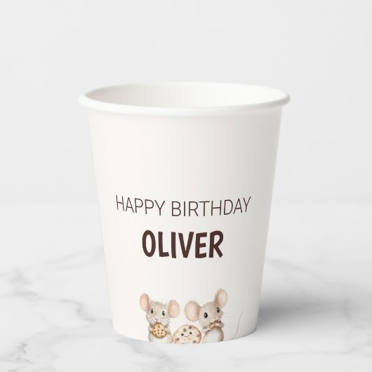 クッキーマウステーマキッドパーティー紙カップ 紙コップ (正面)