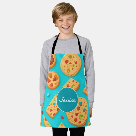 クッキーモザイクカラフルパタパーソナライズされたーン エプロン (着用した状態)