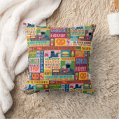 クッキーモンスターのグルメトラックパターン クッション (ブランケット)