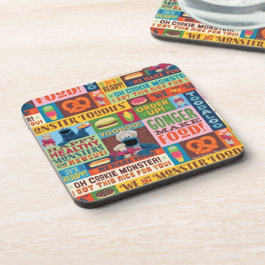 クッキーモンスターのグルメトラックパターン コースター (左側)