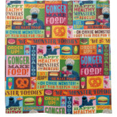 クッキーモンスターのグルメトラックパターン シャワーカーテン (正面)