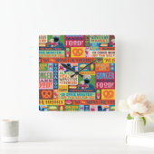 クッキーモンスターのグルメトラックパターン スクエア壁時計 (ホーム)