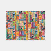 クッキーモンスターのグルメトラックパターン フリースブランケット (正面(横))