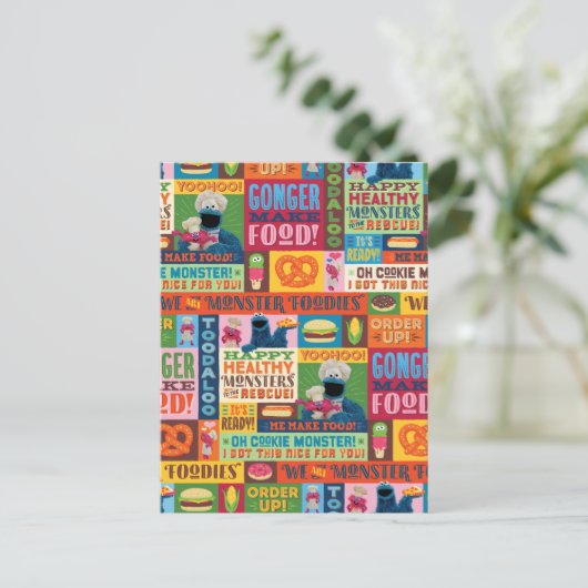 クッキーモンスターのグルメトラックパターン ポストカード (スタンド正面)