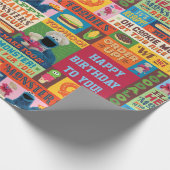 クッキーモンスターのグルメトラックパターン ラッピングペーパー (角)