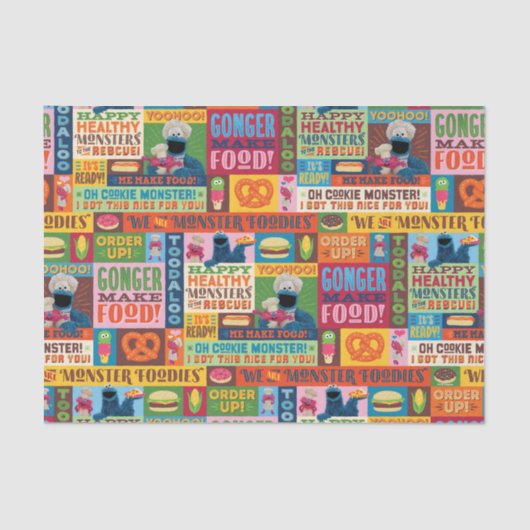 クッキーモンスターのグルメトラックパターン 薄葉紙 (正面)