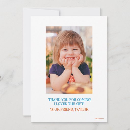 クッキーモンスターのチョークボードフードトラック誕生日 サンキューカード (裏面)