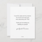 クッキーモンスターの誕生日チョークボード感謝メッセージ サンキューカード (裏面)