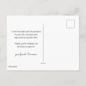 クッキーモンスターの誕生日チョークボード感謝メッセージ ポストカード (裏面)