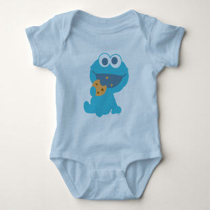 クッキーモンスターの食べ物のクッキー ベビーボディスーツ