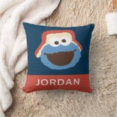 クッキーモンスターウッドランド顔 |名前の追加 クッション (ブランケット)