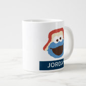 クッキーモンスターウッドランド顔 |名前の追加 ジャンボコーヒーマグカップ (正面右)