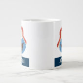 クッキーモンスターウッドランド顔 |名前の追加 ジャンボコーヒーマグカップ (正面)