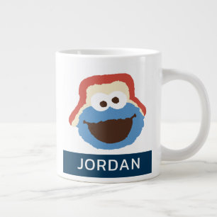クッキーモンスターウッドランド顔 名前の追加 ジャンボコーヒーマグカップ