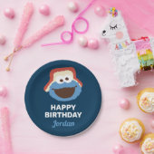 クッキーモンスターウッドランド顔 |誕生日 ペーパープレート (パーティー)