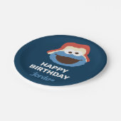 クッキーモンスターウッドランド顔 |誕生日 ペーパープレート (アングル)