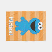 クッキーモンスターウールスタイル |名前の追加 フリースブランケット (正面(横))