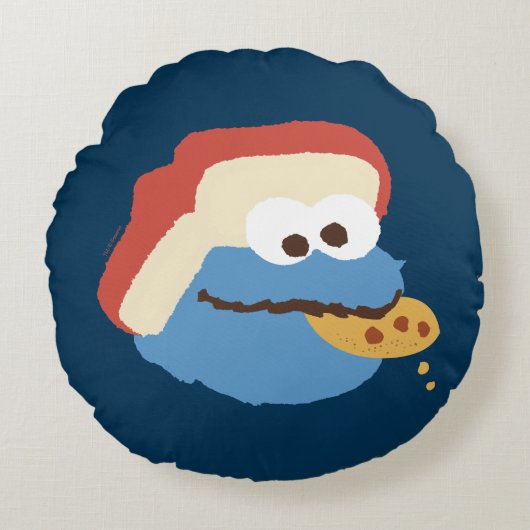 クッキーモンスターキャンプクッキー ラウンドクッション (正面)