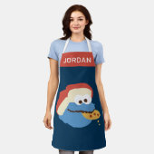 クッキーモンスターキャンプクッキー |名前の追加 エプロン (着用した状態)