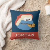 クッキーモンスターキャンプクッキー |名前の追加 クッション (ブランケット)