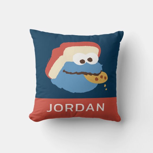 クッキーモンスターキャンプクッキー |名前の追加 クッション (正面)