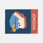 クッキーモンスターキャンプクッキー |名前の追加 フリースブランケット (正面(横))